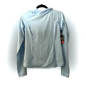 FILA‎ Sport Tru-Warm Cross Hem Hoodie Light Blue XS Stretch Pullover NWT